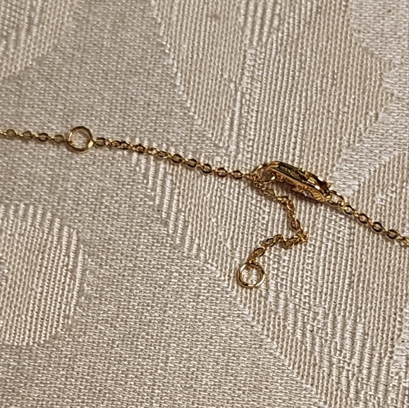 VINTAGE 90s GOLD PLATED ETERNITY RINGS NECKLACE – CRYSTAL ACCENTS, EXCELLENT - Picture 4 of 11